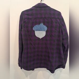 Upcycled Tailor Vintage Purple Plaid Flannel Shirt